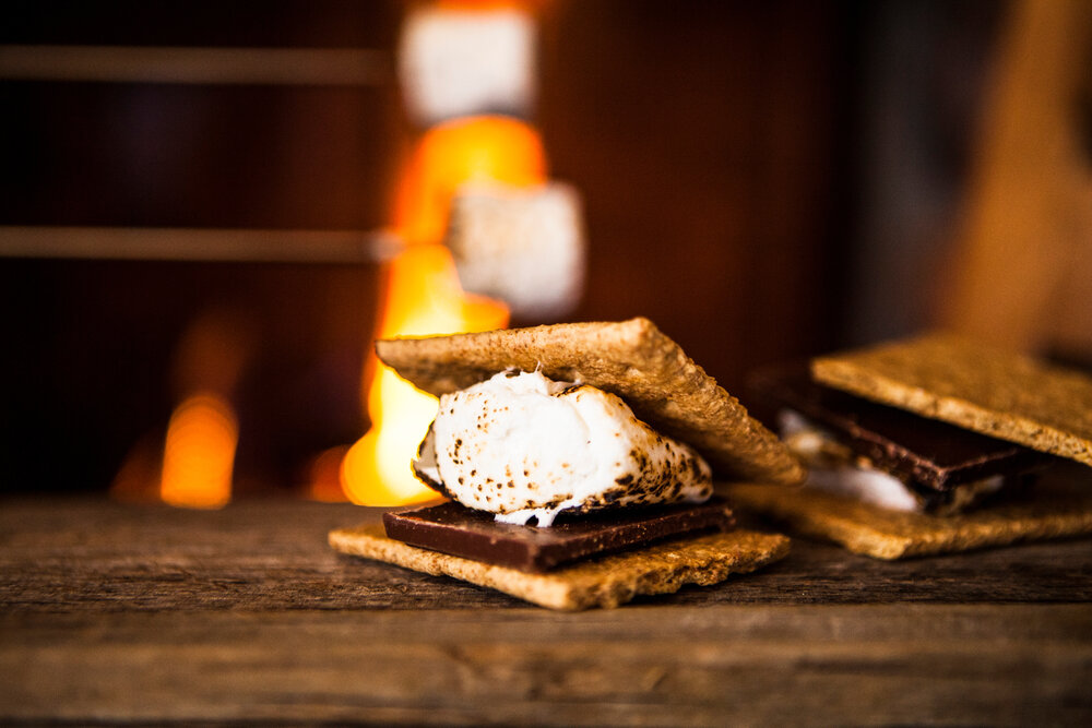 Smores in front of campfire